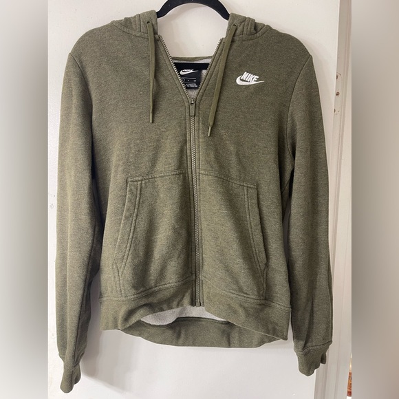 Nike Olive Zip-Up Hoodie - Picture 1 of 4